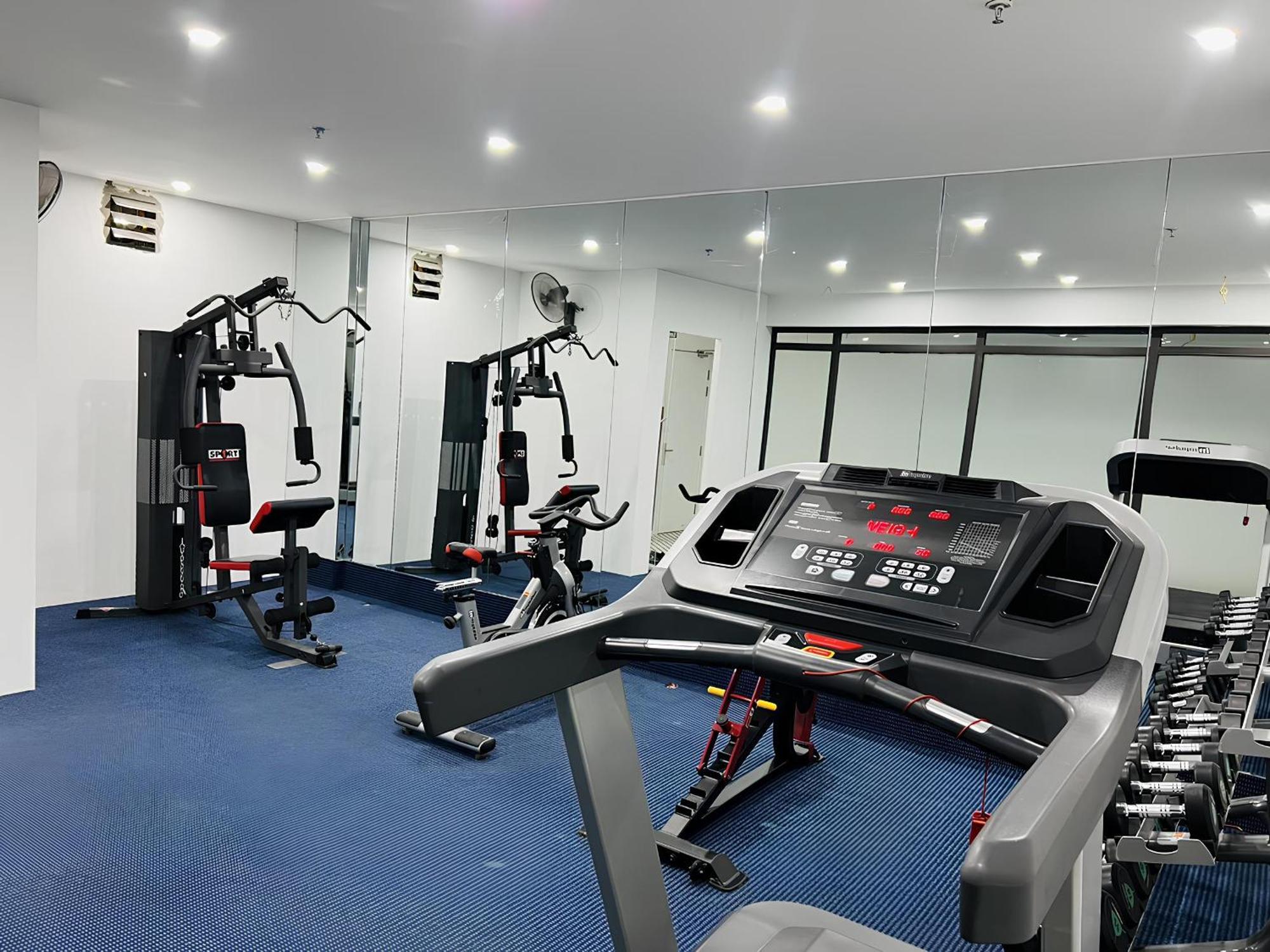 May De Ville Crown Hotel ハノイ市 エクステリア 写真 The gym at the hotel